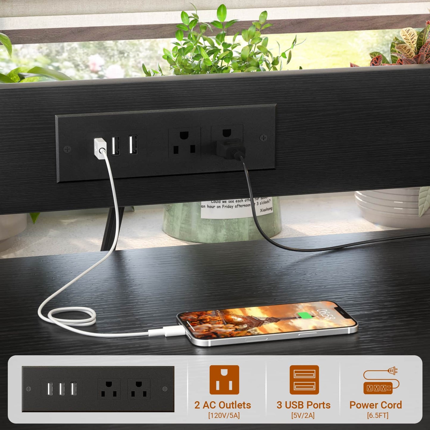 3-Tier 3D Printer Stand with Power Outlet, Rolling Printer Stand with Filament Storage