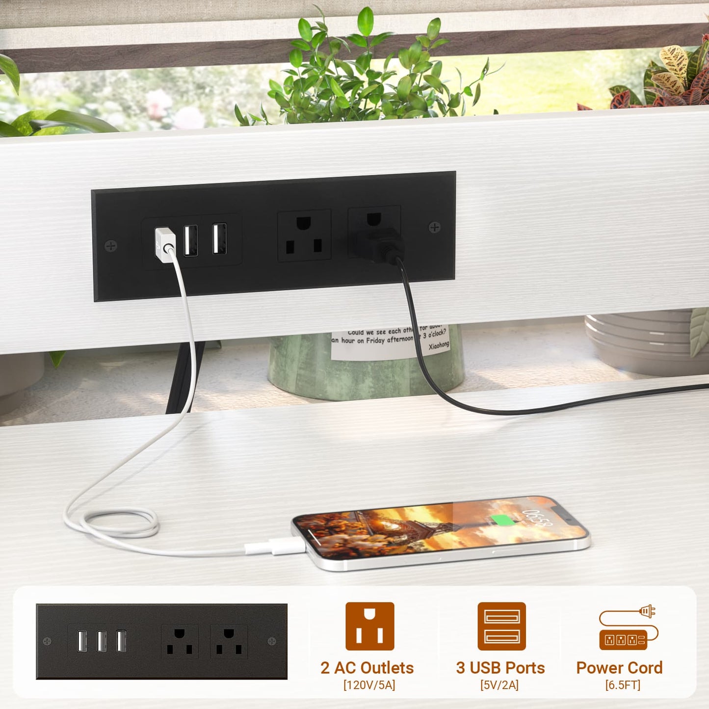 3-Tier 3D Printer Stand with Power Outlet, Rolling Printer Stand with Filament Storage