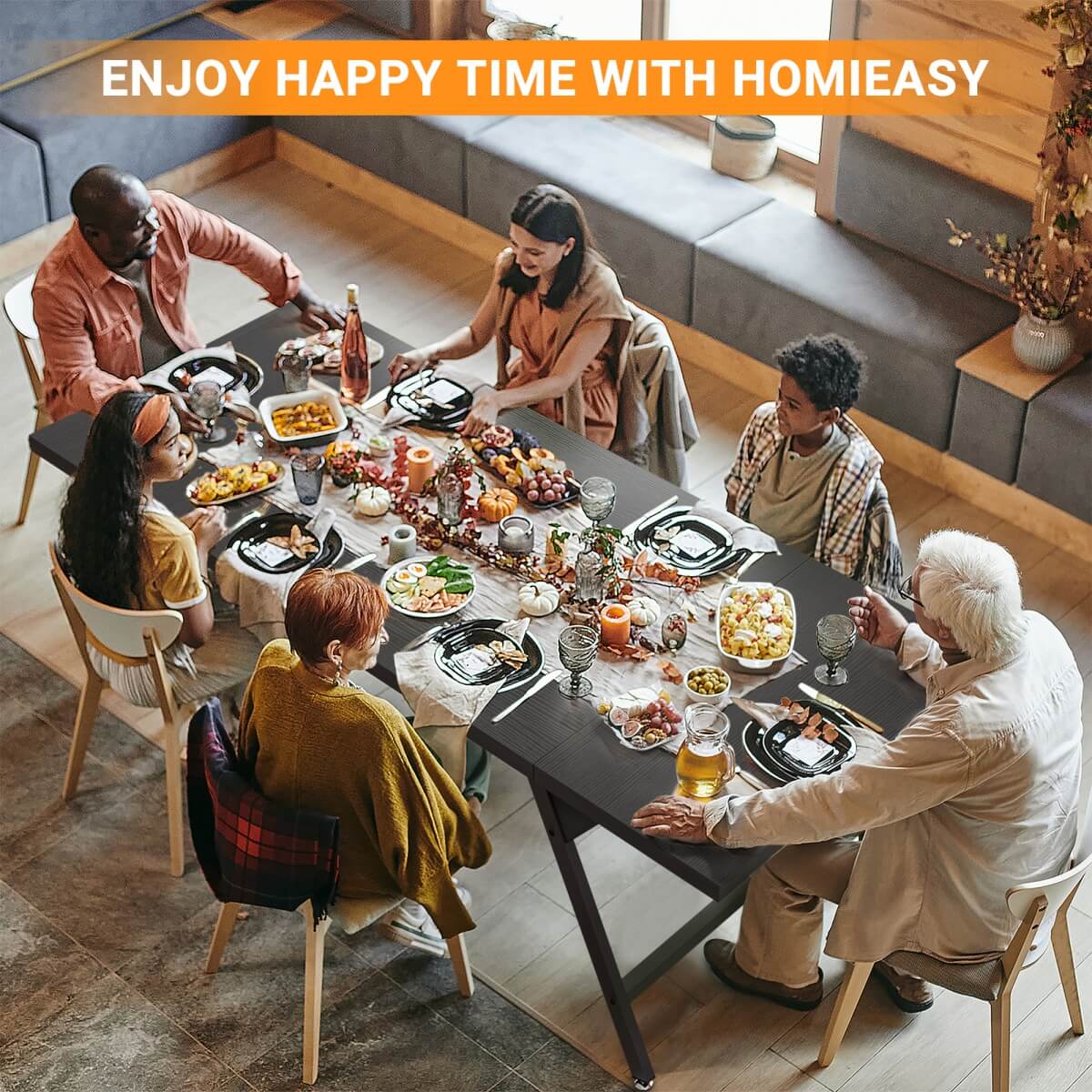 Wooden Farmhouse Dining Table for 4-6 People, 70.8"W x 27.5"D x 29"H