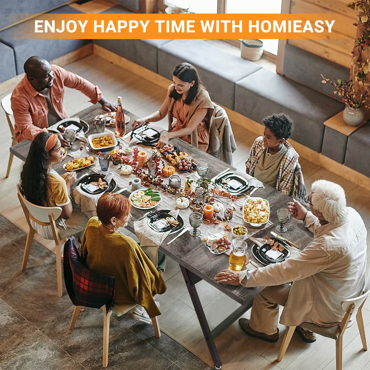 Wooden Farmhouse Dining Table for 4-6 People, 70.8"W x 27.5"D x 29"H