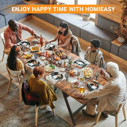 Wooden Farmhouse Dining Table for 4-6 People, 70.8"W x 27.5"D x 29"H