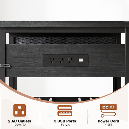 3D Printer Stand with Filament Starage and Charging Station, 3-Tier 3D Printer Tabel with Fabric Drawer