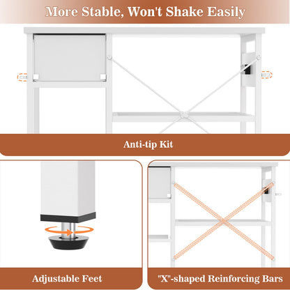 3D Printer Stand with Filament Starage and Charging Station, 3-Tier 3D Printer Tabel with Fabric Drawer