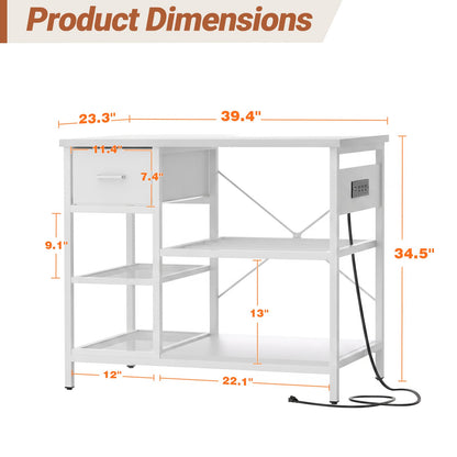 3D Printer Stand with Filament Starage and Charging Station, 3-Tier 3D Printer Tabel with Fabric Drawer