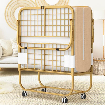 Folding Bed with Memory Foam Mattress, 75' x 31'