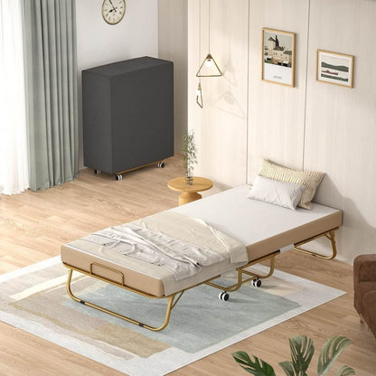 Folding Bed with Memory Foam Mattress, 75' x 31'