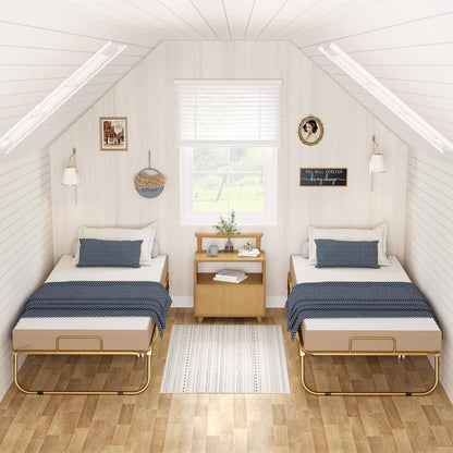 Folding Bed with Memory Foam Mattress, 75' x 31'