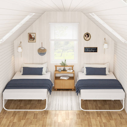 Twin Size Folding Bed with Mattress, 75'' x 38''