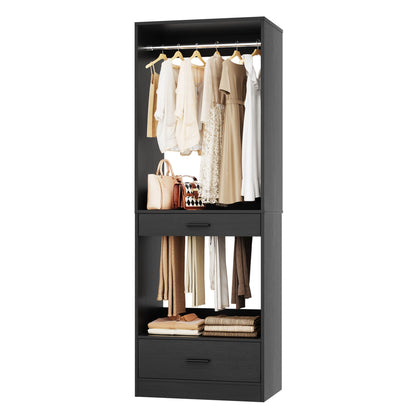 23.6" Walk-in Closet Organizer with Drawer, Pant Rack, and Hanging Rod