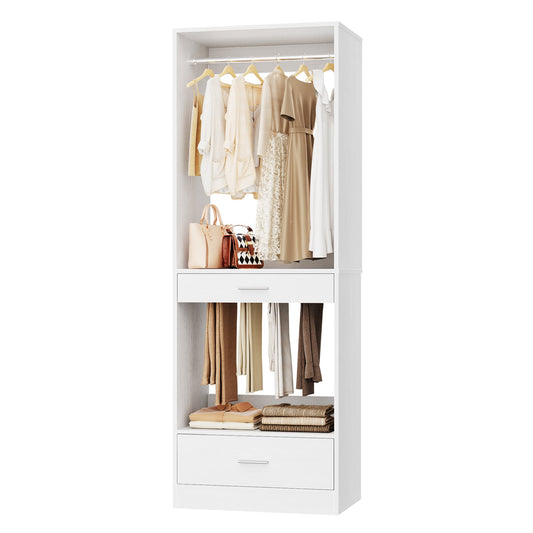 23.6" Walk-in Closet Organizer with Drawer, Pant Rack, and Hanging Rod