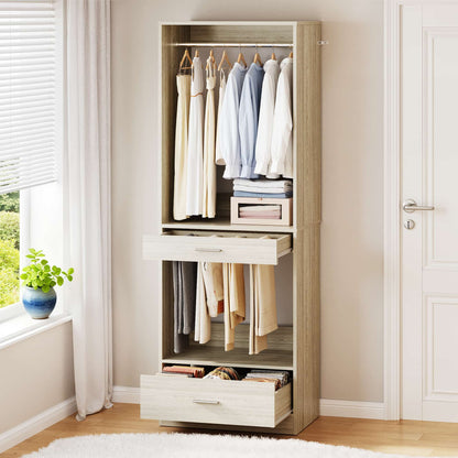 23.6" Walk-in Closet Organizer with Drawer, Pant Rack, and Hanging Rod