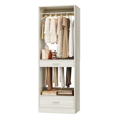 23.6" Walk-in Closet Organizer with Drawer, Pant Rack, and Hanging Rod