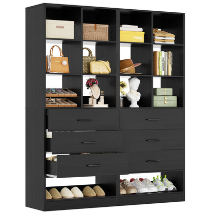47.2" Modular Closet System Set of 2 with 6 Drawers and 12 Cube Storage