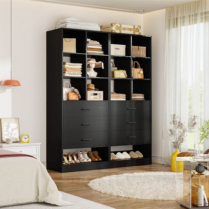 47.2" Modular Closet System Set of 2 with 6 Drawers and 12 Cube Storage