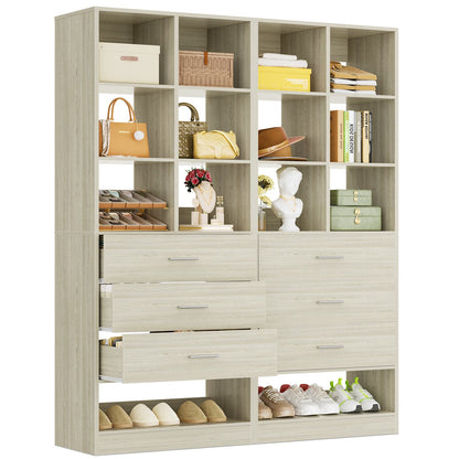 47.2" Modular Closet System Set of 2 with 6 Drawers and 12 Cube Storage