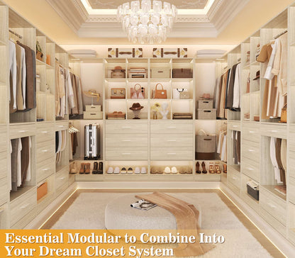 47.2" Modular Closet System Set of 2 with 6 Drawers and 12 Cube Storage