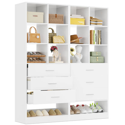 47.2" Modular Closet System Set of 2 with 6 Drawers and 12 Cube Storage