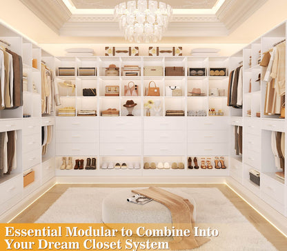 7.9 FT Walk-in Modular Closet System with 12 Drawers & 24 Cube Storage