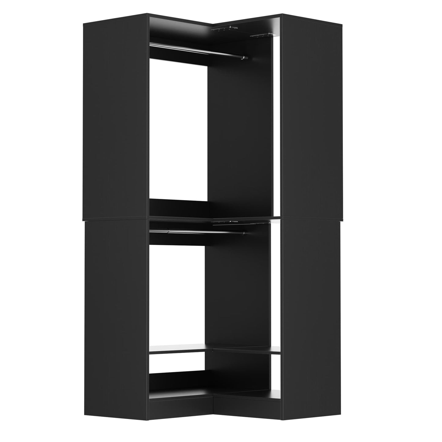 31" Modular Corner Closet Organizer System with 2 Hanging Rods and Shelves