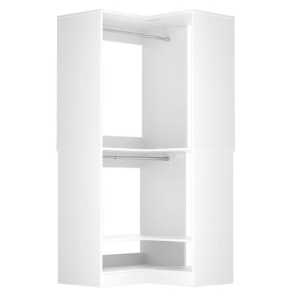 31" Modular Corner Closet Organizer System with 2 Hanging Rods and Shelves