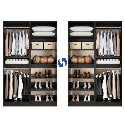 50" Walk-in Closet System 2 Sets with Hanging Rods & Adjustable Shelves