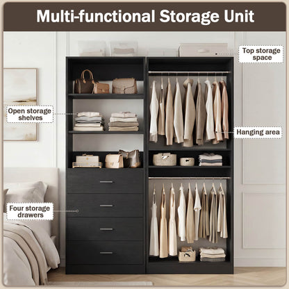 46.3''W 2-Piece Closet System with Drawers