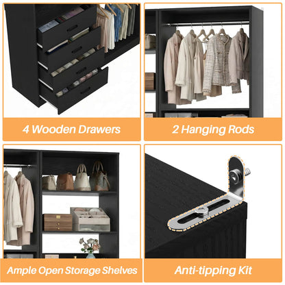 46.3''W 2-Piece Closet System with Drawers