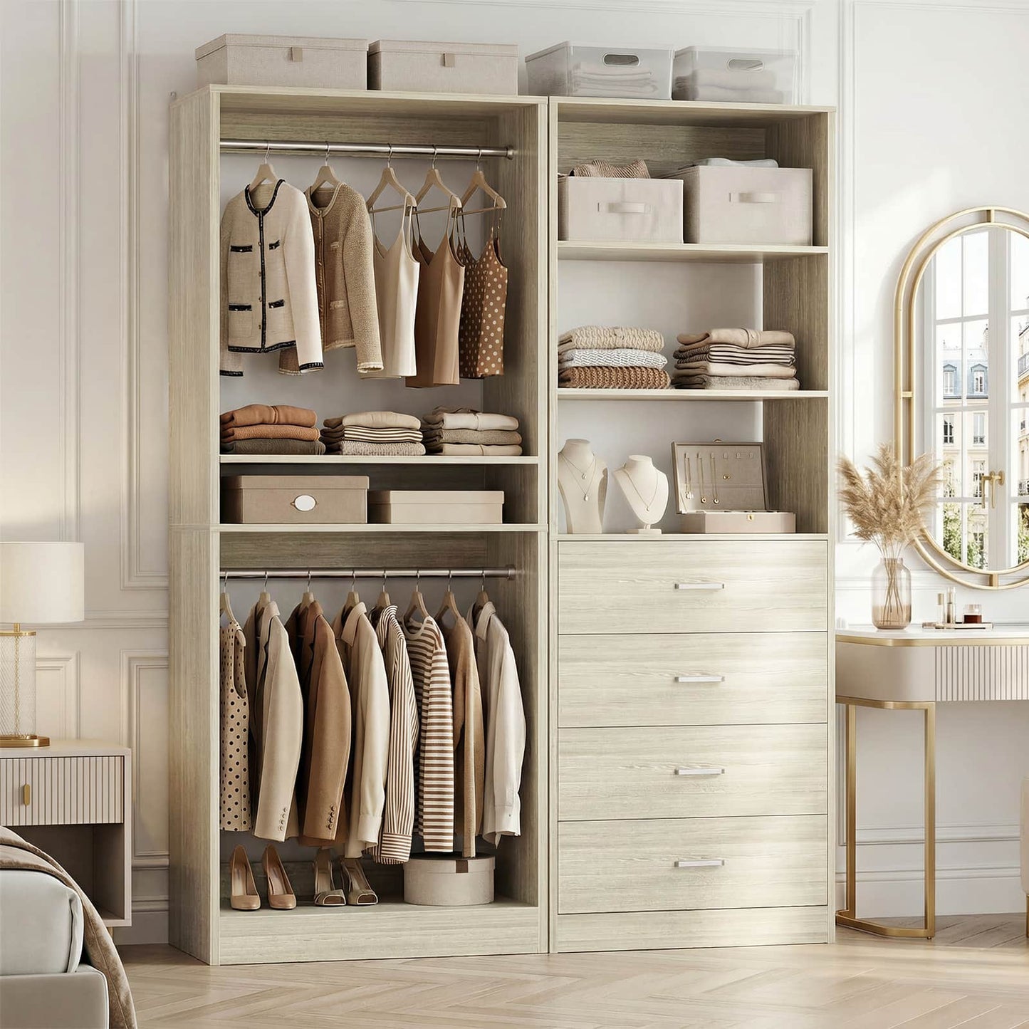46.3''W 2-Piece Closet System with Drawers