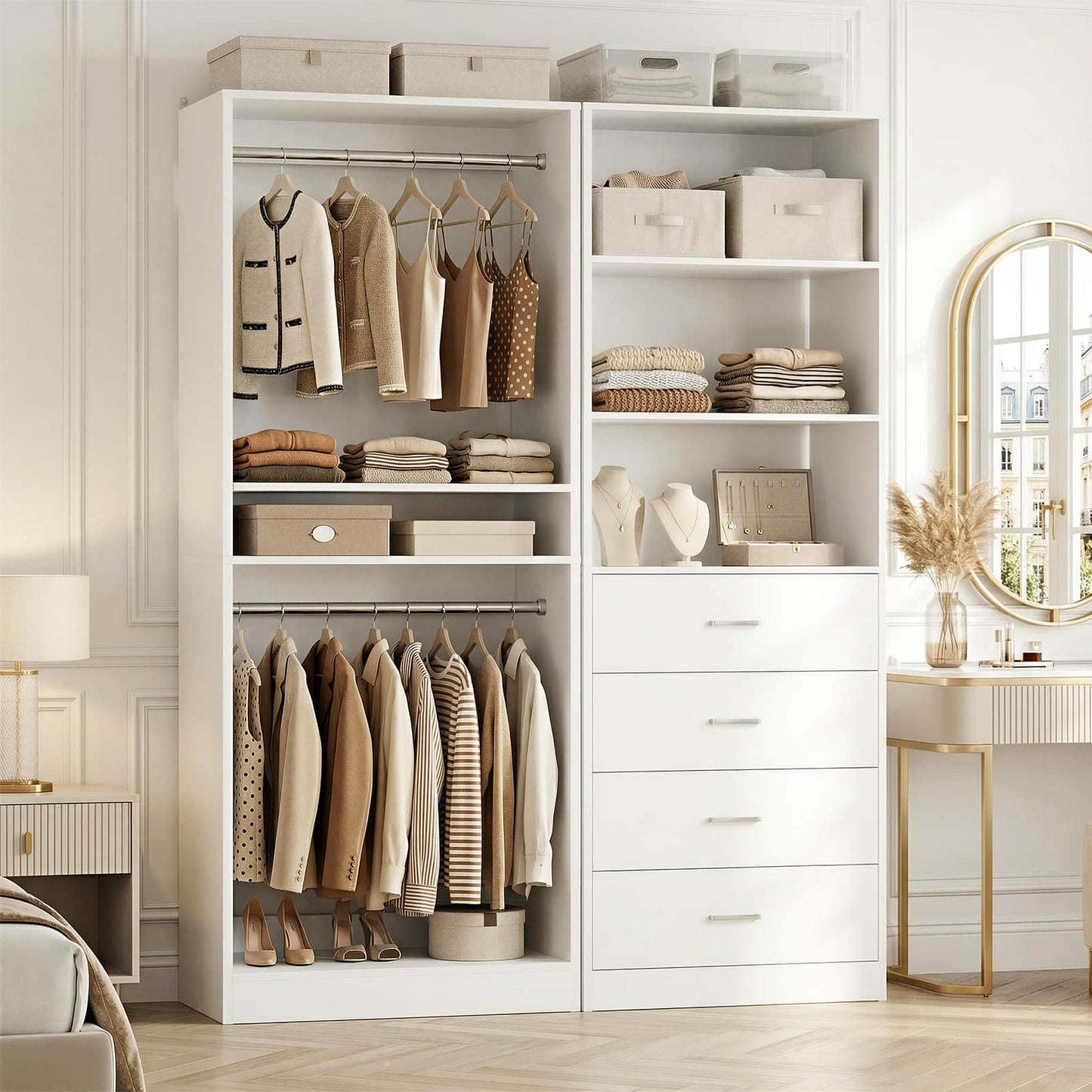 46.3''W 2-Piece Closet System with Drawers