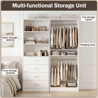 46.3''W 2-Piece Closet System with Drawers