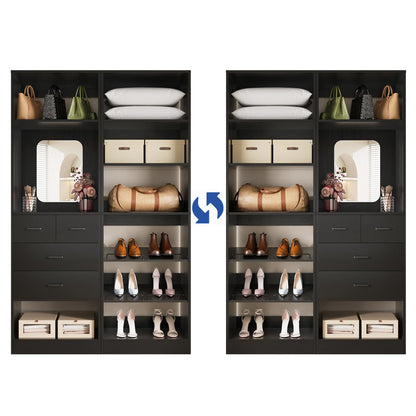 50'' Closet System with 4 Drawers & Adjustable Shelves