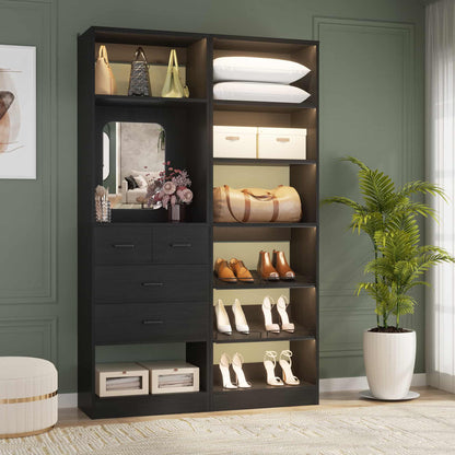 50'' Closet System with 4 Drawers & Adjustable Shelves