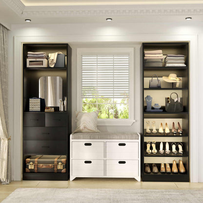 50'' Closet System with 4 Drawers & Adjustable Shelves