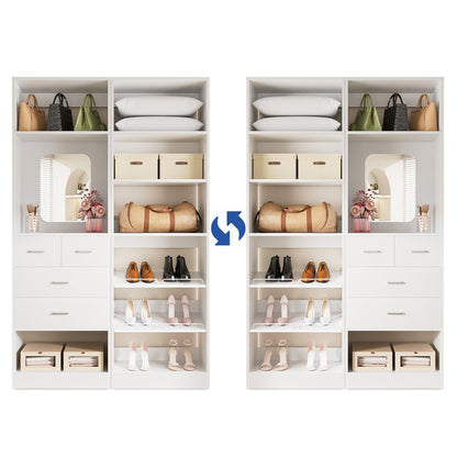50'' Closet System with 4 Drawers & Adjustable Shelves