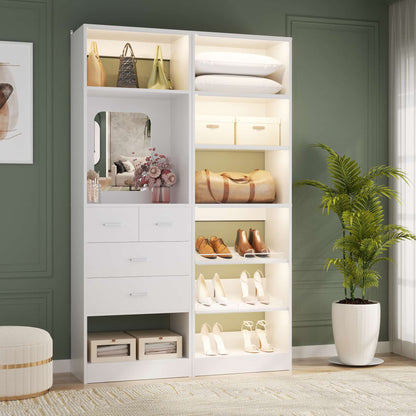 50'' Closet System with 4 Drawers & Adjustable Shelves
