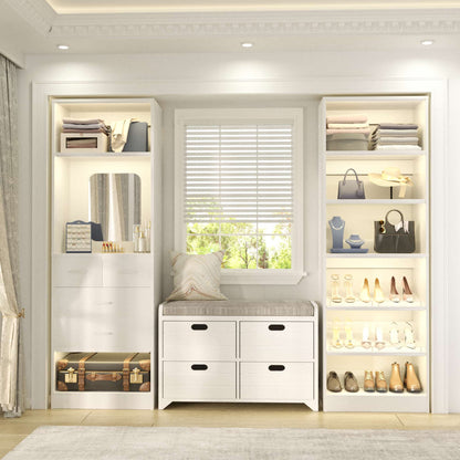 50'' Closet System with 4 Drawers & Adjustable Shelves