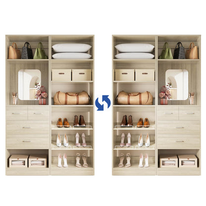 50'' Closet System with 4 Drawers & Adjustable Shelves
