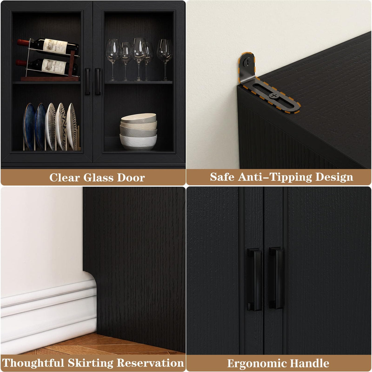 Farmhouse Storage Cabinet Bundle - 2-Pack 80" Tall Pantry Set + Single Tall Pantry Cabinet with Drawers, Space-Saving Design for Kitchen, Living Room & Bathroom