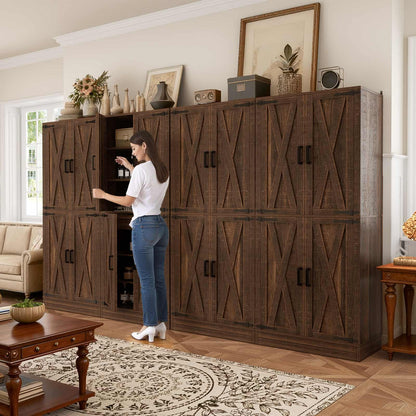 71'' Tall Farmhouse Kitchen Pantry Cabinet with Drawer and Adjustable Shelves, 2 Packs
