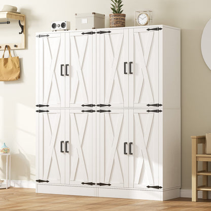 71'' Tall Farmhouse Kitchen Pantry Cabinet with Drawer and Adjustable Shelves, 2 Packs
