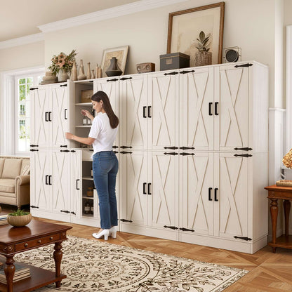 71'' Tall Farmhouse Kitchen Pantry Cabinet with Drawer and Adjustable Shelves, 2 Packs