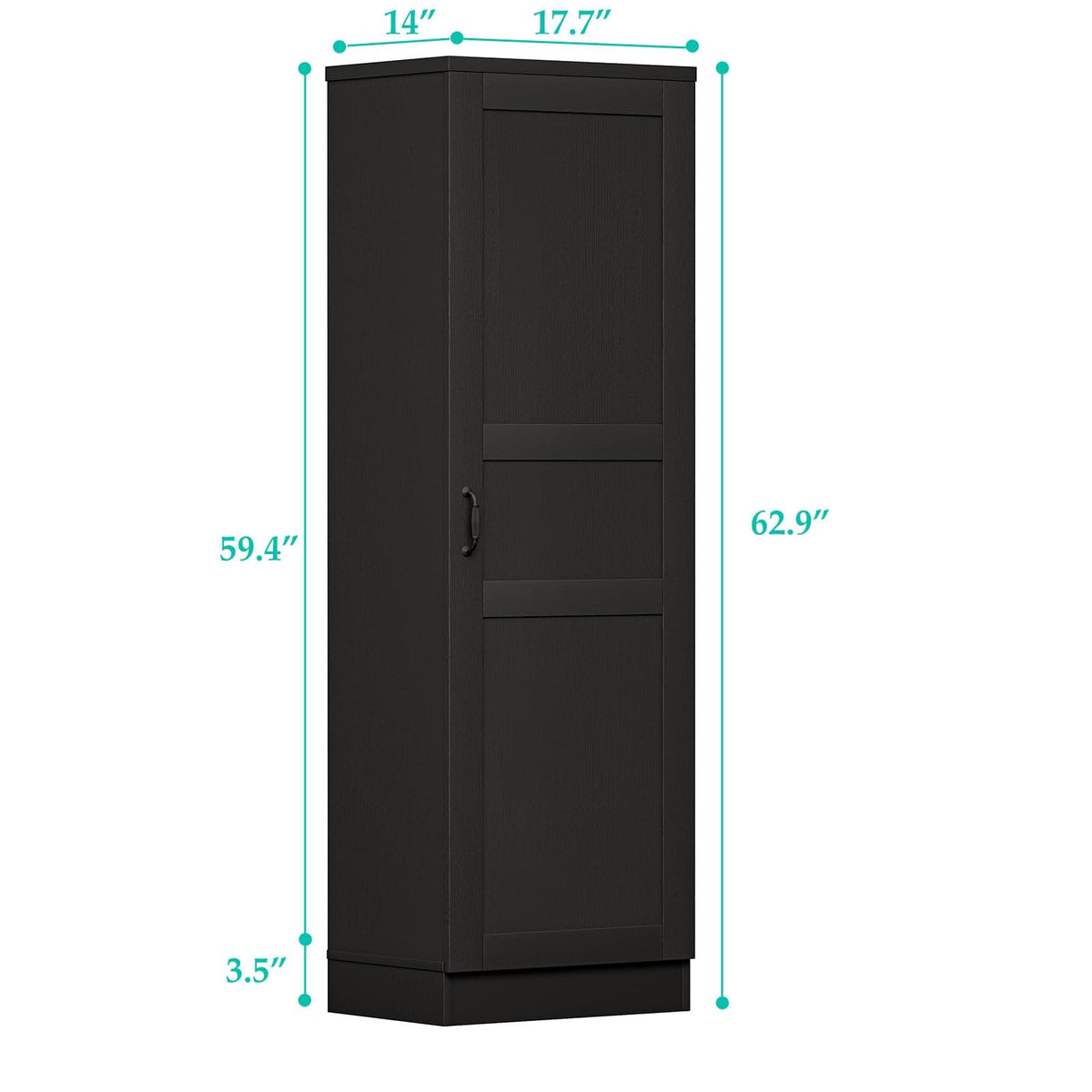 Farmhouse Slim Pantry Cabinet with Adjustable Shelves & Reversible Door - Perfect for Kitchen, Pantry & Small Spaces