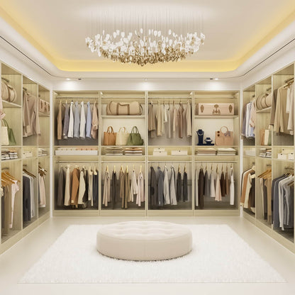 50'' Closet Organizer System, Set of 2, Heavy Duty Closet Storage & Organizer with 4 Hanging Rods and Adjustable Shelves