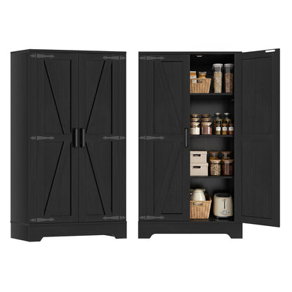 44'' W Pantry Storage Cabinet Set of 2, Small Farmhouse Pantry with Adjustable Shelves