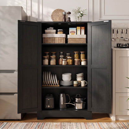 44'' W Pantry Storage Cabinet Set of 2, Small Farmhouse Pantry with Adjustable Shelves
