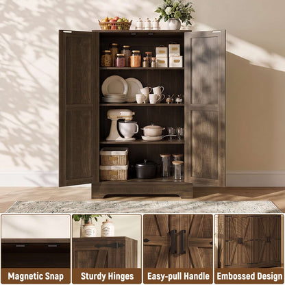 44'' W Pantry Storage Cabinet Set of 2, Small Farmhouse Pantry with Adjustable Shelves