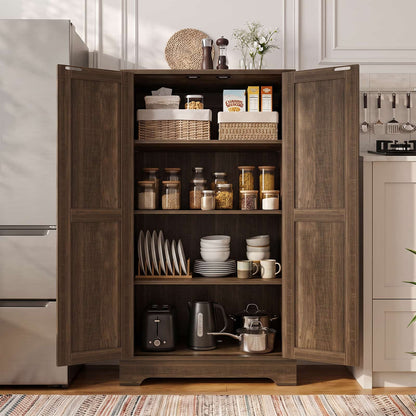 44'' W Pantry Storage Cabinet Set of 2, Small Farmhouse Pantry with Adjustable Shelves