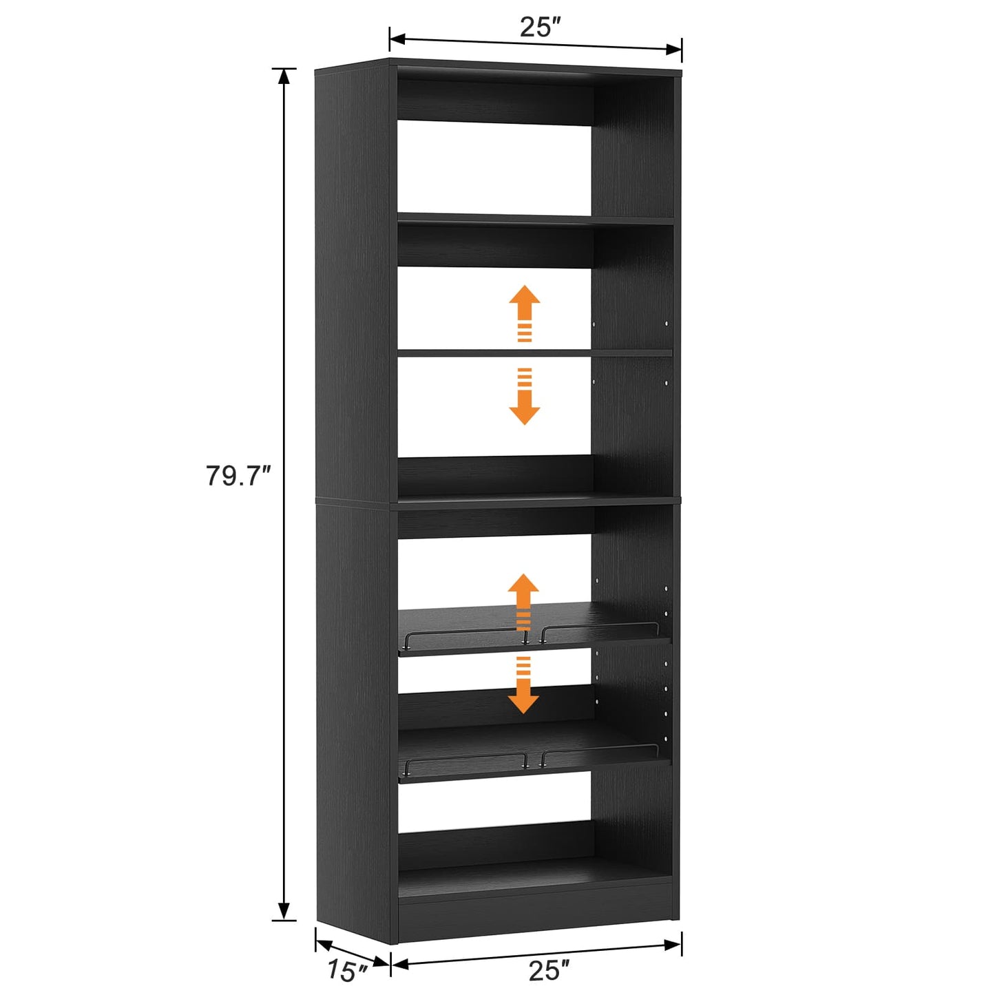 25 Inch Freestanding Closet Shoe Organizer, Standalone Wood Shoe Shelves