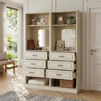 25'' Upgraded Style Closet Organizer with 3 Drawers and Mirror