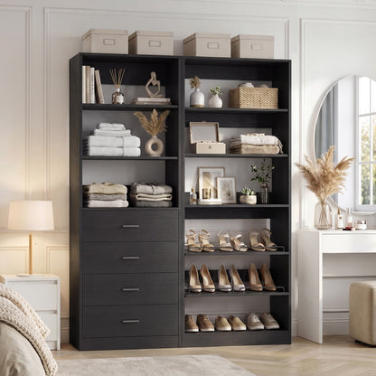 46.3'' 2-in-1 Closet System with Drawers and Adjustable Shelves